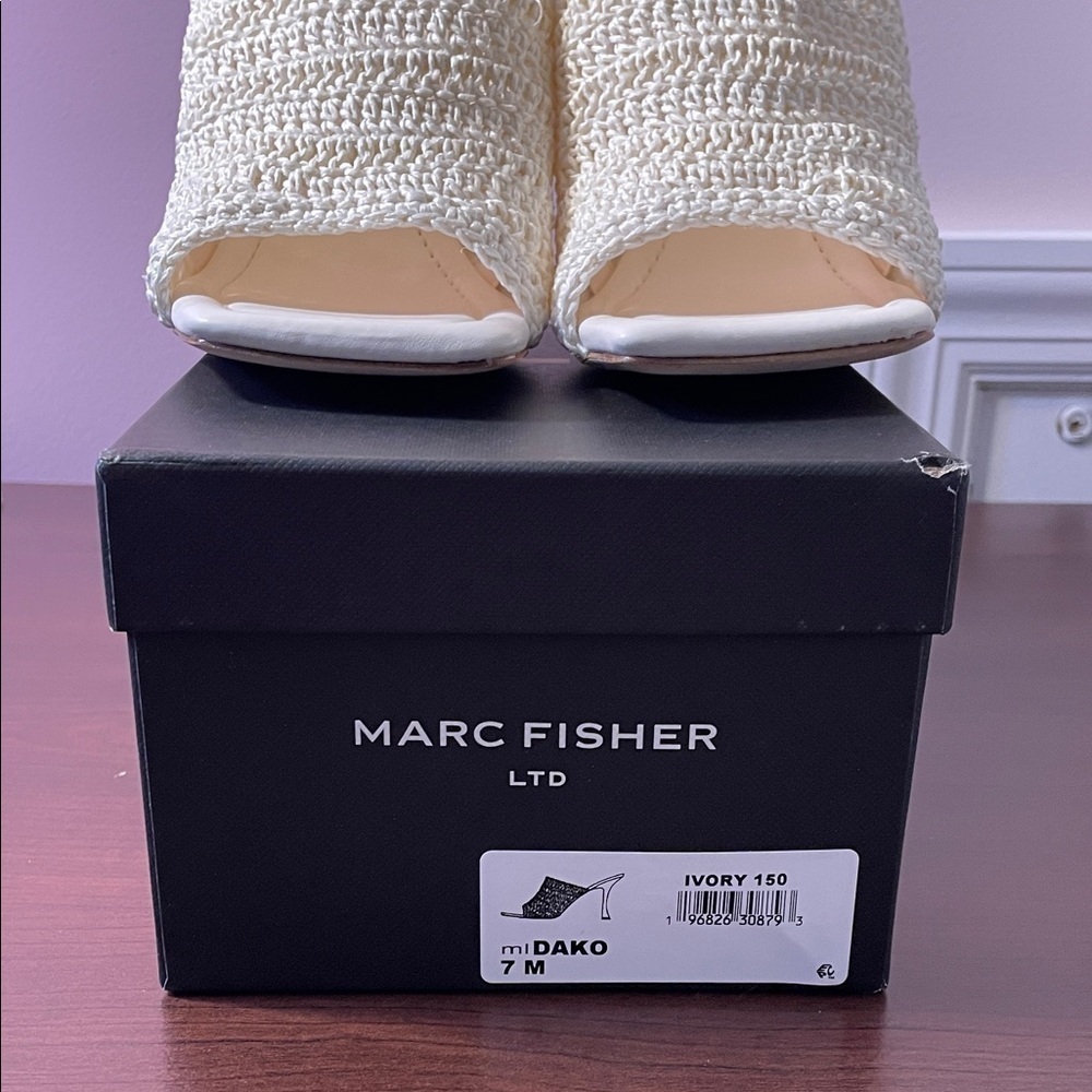 Marc Fisher Cream Woven Heels - Picture 3 of 6